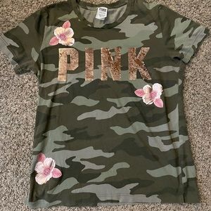 Victoria’s Secret pink Camo bling tee